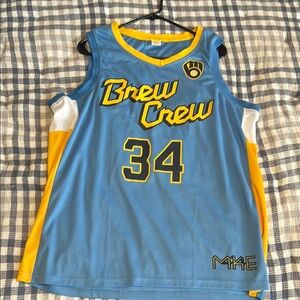 Blue and Yellow Brew Crew Jersey